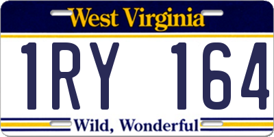 WV license plate 1RY164