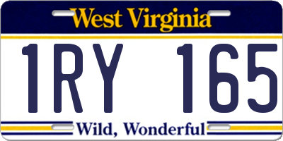 WV license plate 1RY165