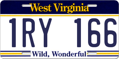 WV license plate 1RY166