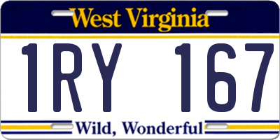 WV license plate 1RY167