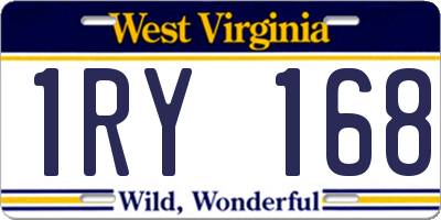 WV license plate 1RY168
