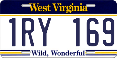 WV license plate 1RY169