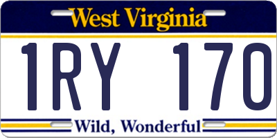 WV license plate 1RY170