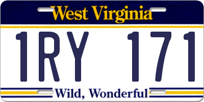 WV license plate 1RY171