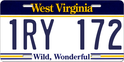 WV license plate 1RY172