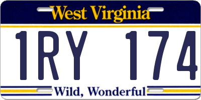 WV license plate 1RY174