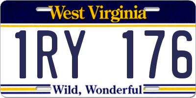WV license plate 1RY176