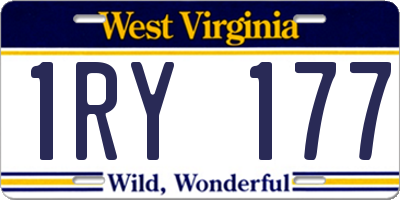 WV license plate 1RY177