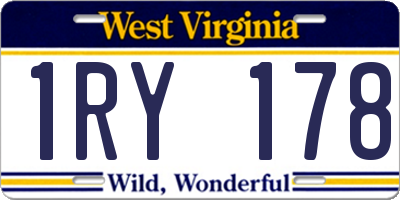 WV license plate 1RY178