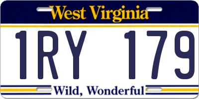 WV license plate 1RY179