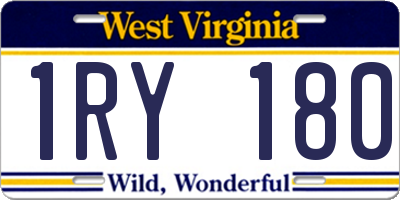 WV license plate 1RY180