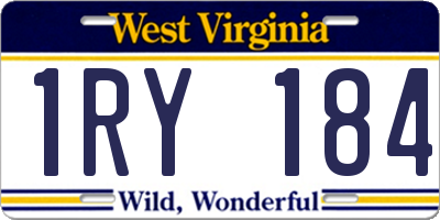 WV license plate 1RY184