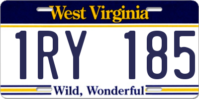 WV license plate 1RY185