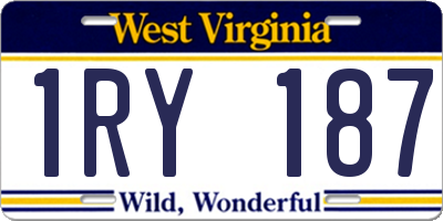 WV license plate 1RY187