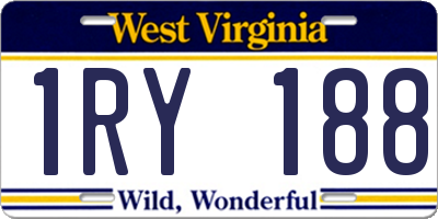 WV license plate 1RY188