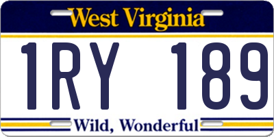 WV license plate 1RY189