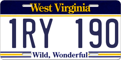 WV license plate 1RY190