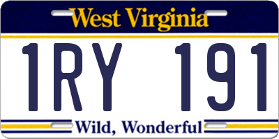 WV license plate 1RY191