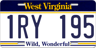 WV license plate 1RY195