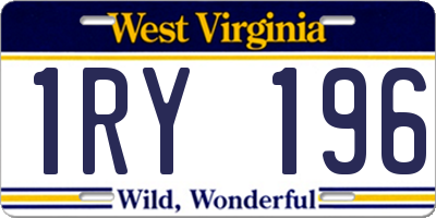 WV license plate 1RY196