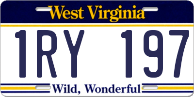 WV license plate 1RY197