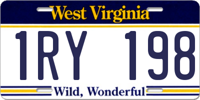WV license plate 1RY198