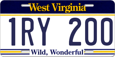 WV license plate 1RY200