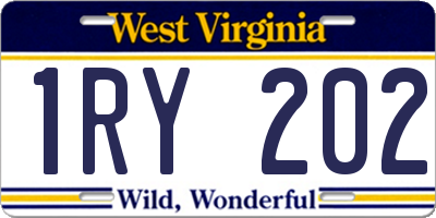 WV license plate 1RY202