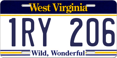 WV license plate 1RY206