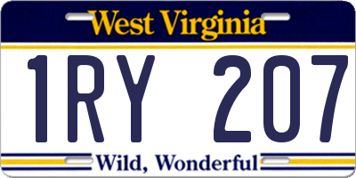 WV license plate 1RY207