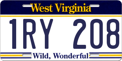 WV license plate 1RY208