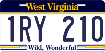 WV license plate 1RY210