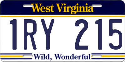 WV license plate 1RY215
