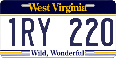 WV license plate 1RY220
