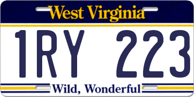 WV license plate 1RY223