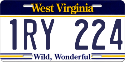 WV license plate 1RY224