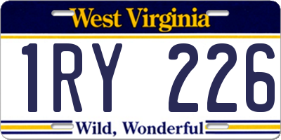 WV license plate 1RY226