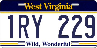 WV license plate 1RY229