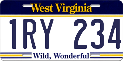 WV license plate 1RY234