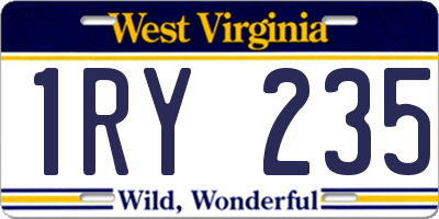 WV license plate 1RY235
