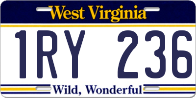 WV license plate 1RY236