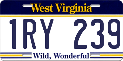 WV license plate 1RY239
