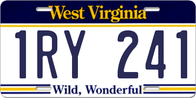 WV license plate 1RY241