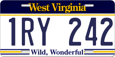 WV license plate 1RY242