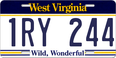WV license plate 1RY244