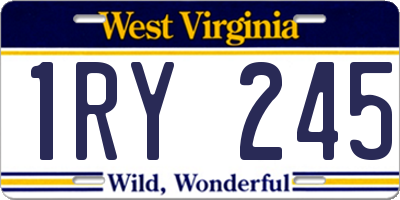 WV license plate 1RY245