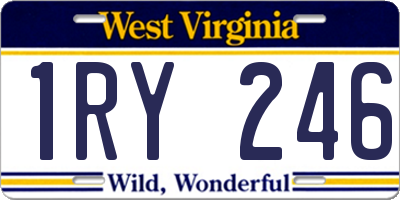 WV license plate 1RY246
