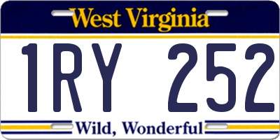 WV license plate 1RY252
