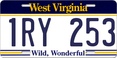WV license plate 1RY253