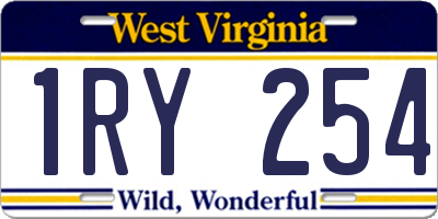 WV license plate 1RY254